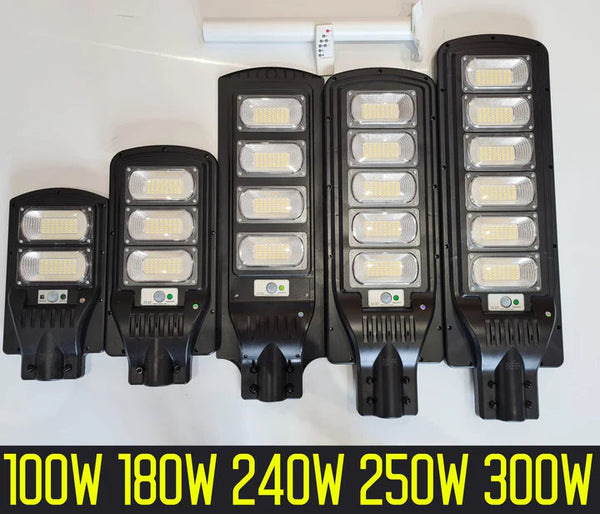 Lampa solara stradala 300W,picior metalic+telecomanda