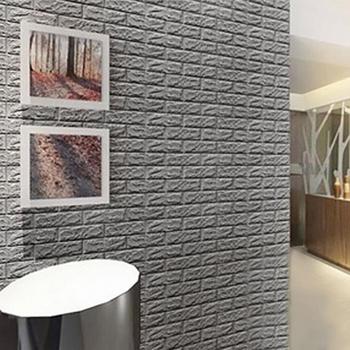 Set 5 x Tapet adeziv caramida gri, 77 x 70 cm, spuma moale 3D