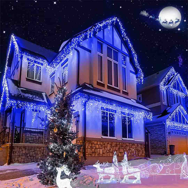 Pachet 3 x Instalatie Franjuri 12 Metri, 3 x 300 Becuri LED ALBASTRU