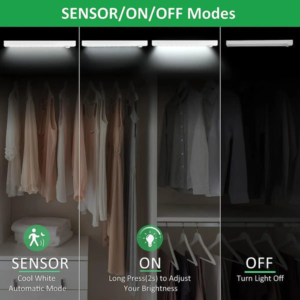 Set 2 x Lampa led 30 cm cu senzor de miscare, suport magnetic, reincarcare prin USB, portabila, lumina rece