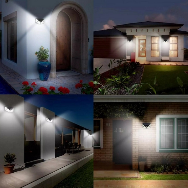 Set 8 Lampi solare 100 LED, cu senzor de miscare + Lanterna Cadou