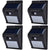 Set 4 x Lampa solara de perete cu senzor miscare 30 LED