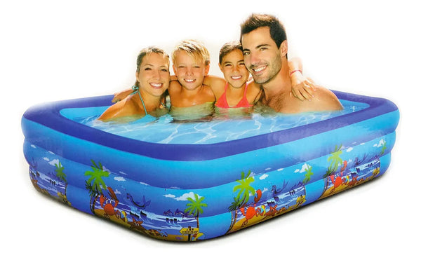 Piscina Dreptunghiulara Gonflabila, 300x170x54cm, 2300 litri, Material foarte rezistent, Albastru, Instalare rapida