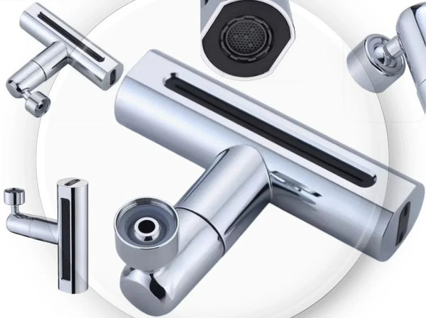 1+1 CADOU Extensie robinet 3 in 1, 360°, 3 moduri de functionare, cupru, argintiu