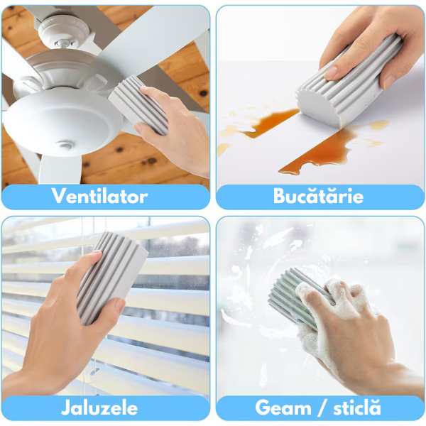 Set 2 x burete magic pentru curatarea suprafetelor, culoare gri