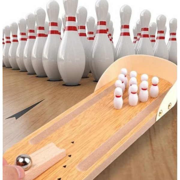 Joc Mini Bowling de Masa din lemn , 29 cm