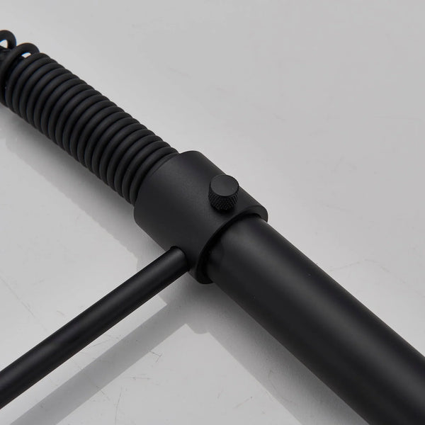 Baterie de bucatarie retractabila, rotire 360 grade, negru, montare pe blat