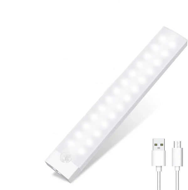 Set 2 x Lampa led 30 cm cu senzor de miscare, suport magnetic, reincarcare prin USB, portabila, lumina rece