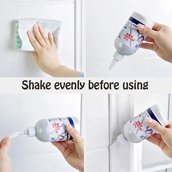 Set 2 x Umplutura Impermeabila pentru Rosturi de Gresie si Faianta, Etansare Rapida si Durabila, Alb, 150 ml/sticla