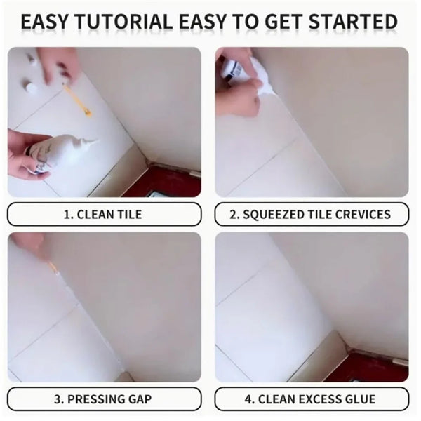 Set 2 x Umplutura Impermeabila pentru Rosturi de Gresie si Faianta, Etansare Rapida si Durabila, Alb, 150 ml/sticla