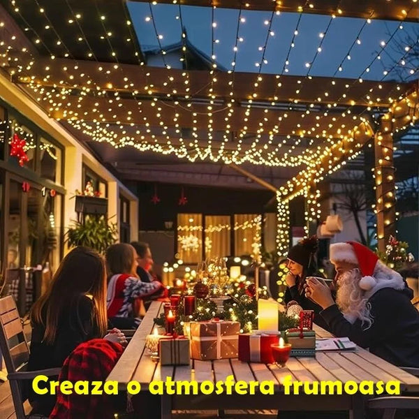 Instalatie De Craciun, 100 m, 480 LED -uri, Jocuri de Lumini, Pentru Exterior/Interior