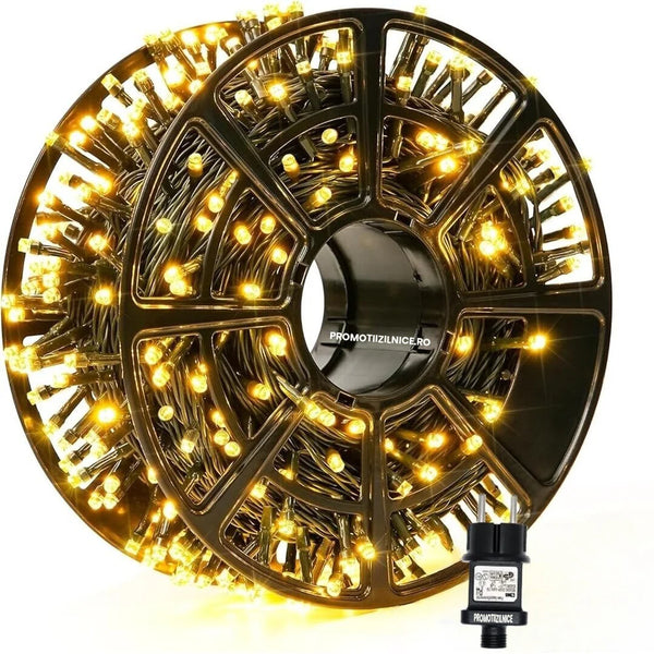 Instalatie De Craciun, 100 m, 480 LED -uri, Jocuri de Lumini, Pentru Exterior/Interior