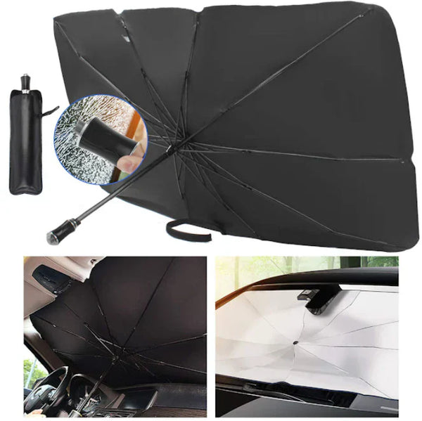 1+1 CADOU Parasolar pliabil tip umbrela pentru parbrizul masinii 65 x 110 cm