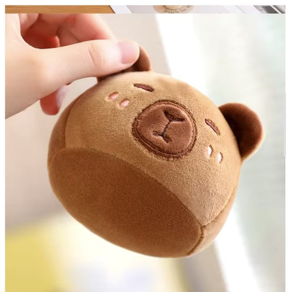 Capibara de Plus cu 6 Pui, Maro, 50 cm,Set Jucării Pufoase