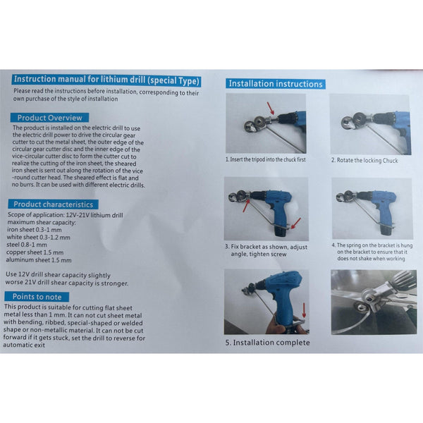 Adaptor pentru bormasina de taiat tabla si materiale fieroase