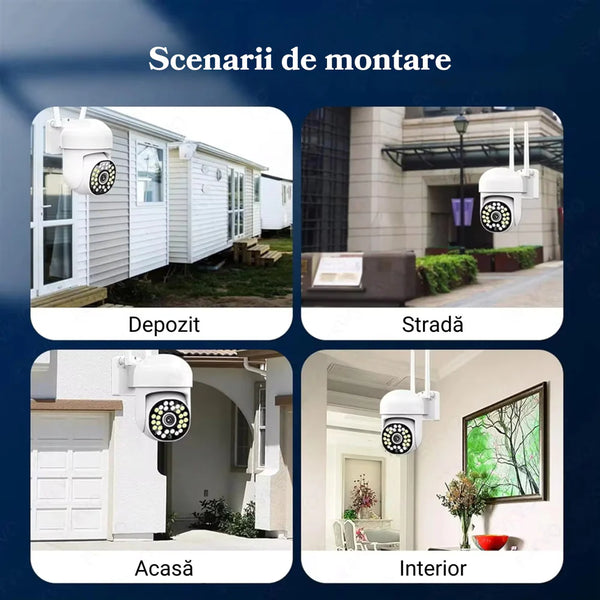 Set Complet Supraveghere: 2 Camere IP 360° WiFi Jortan + 2 Carduri 32GB