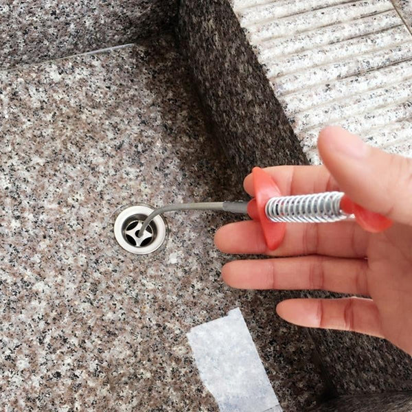 Set 2 x Sarpe Desfundat Tevi Scurgere Chiuvete, Cazi, Cabine de Dus, WC, Sifon Pardoseala, si Alte Instalatii de Scurgere, cu Sistem Mecanic din Otel, Flexibil, Negru, 290 cm