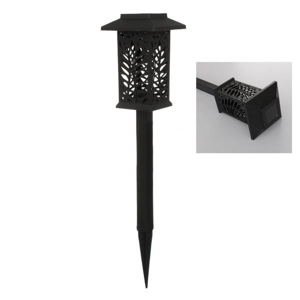 Set 6 lampi solare de gradina, din ABS, 8 ore autonomie, cu fixare tip tarus, cu senzor de lumina, negru