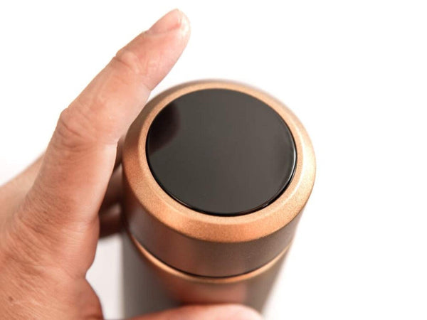 Termos inteligent cu afisaj LED si termometru, ecran tactil, culori rosu, negru, auriu