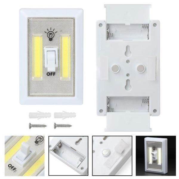 Set 3 x Intrerupator fara fir cu LED, 3 modalitati de montare