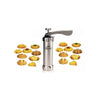 Aparat de inox pentru biscuiti si fursecuri, 10 forme si 4 accesorii de ornare