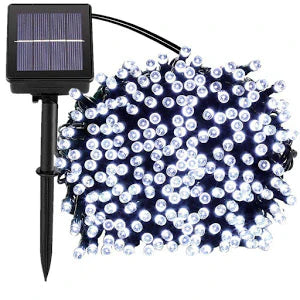 1+1 GRATIS Instalatie 100 LED pentru exterior cu incarcare solara Alb Rece