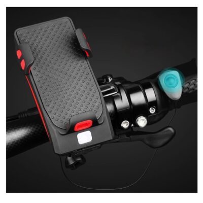 Lanterna suport telefon bicicleta, alarma, baterie de incarcare