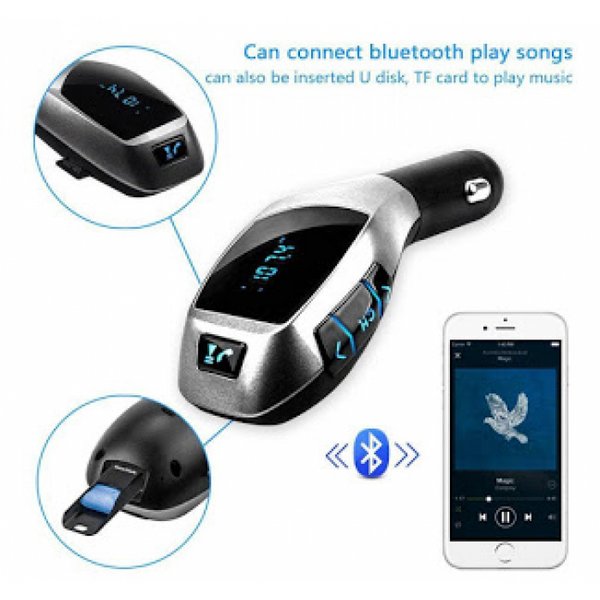Car Kit Auto Bluetooth cu functie de modulator FM, model X6 + Telecomanda