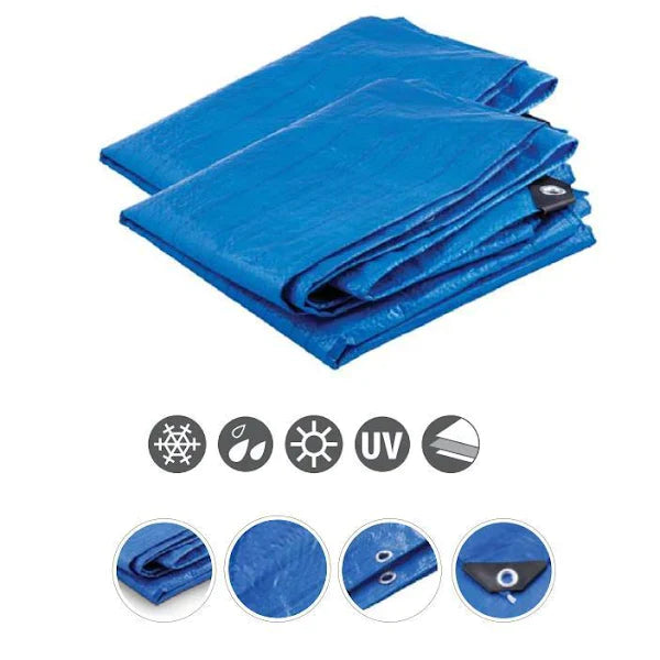 Set 2 Prelate impermeabile cu inele, 80 gr/mp, rezistente UV