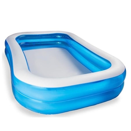 Piscina gonflabila dreptunghiulara, 200x150x50cm, pentru gradina sau terasa, albastru cu alb
