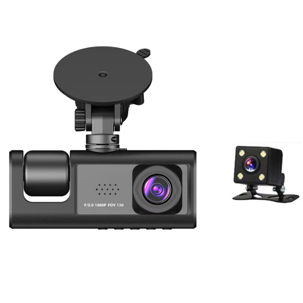 Camera auto DVR, vizualizare 170°, 3 camere, ecran 2", vizualizare nocturna, full HD 1080 P, detectare miscare