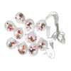 Set 2 x Instalatie tip perdea luminoasa, cu 10 globuri cu Mos Craciun